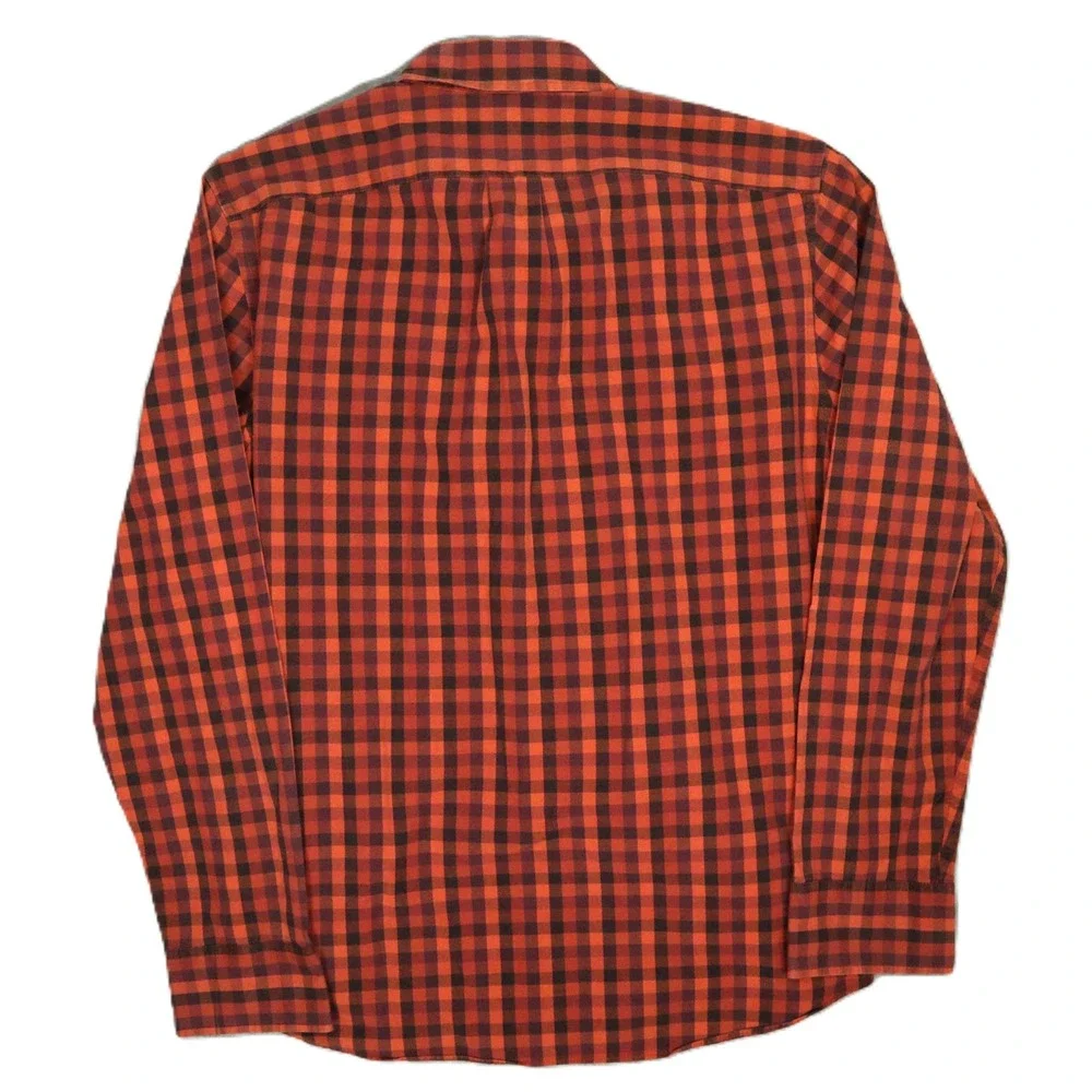J.Crew Secret Wash Organic Cotton Red Gingham Shirt Mens‎ M Slim Fit Madagascar